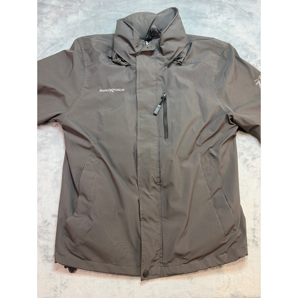 ZeroXposur Mens Softshell Jacket Steel Grey Size M Full Zip Breathable 82020-1
